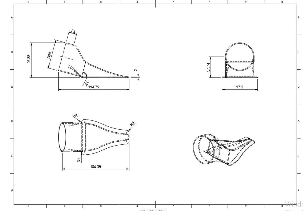 Air Intake NACA Style Air Duct 80mm ABS Black Motorsport Car Rally Drift Sports Vent Scoop